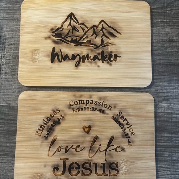 Other - Set of 2:  Engraved Bamboo cutting boards — 'Waysmaker' & 'Love Like Jesus'